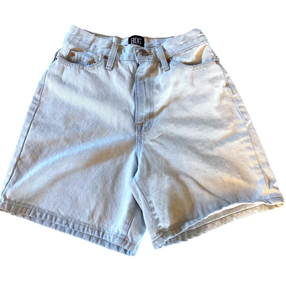 BDG Mom High-Rise Denim Shorts Womens 24 Light Wash Blue 90s Retro 100% Cotton
